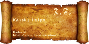 Kansky Helga névjegykártya